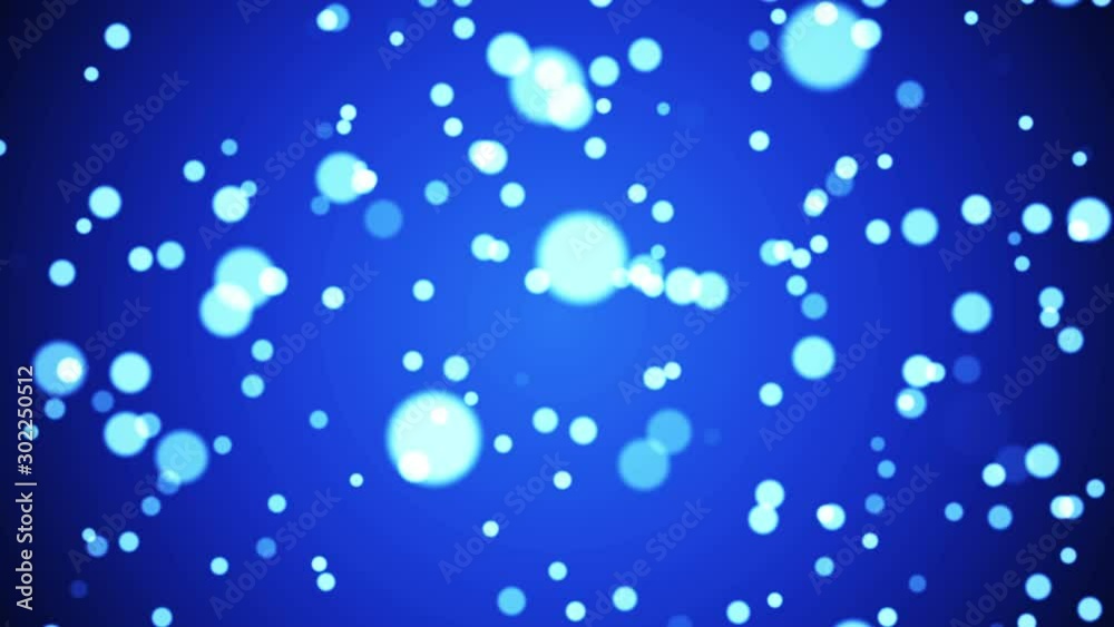 Wall mural Abstract bokeh blue particles. 4k and hd animation with abstract sparkles. Motion background. - Wall murals