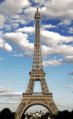eiffel tower symbol of the city of paris with HDR effect and the