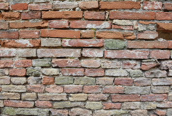 view wall made with red bricks