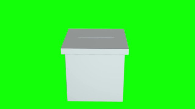Blank election box ballot campaign. Casting vote concept 3d render. Animation video available in 4k FullHD and HD render footage.