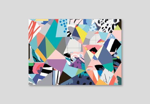 Modern Poster Layout of Abstract Colorful Shapes