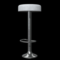 Retro vintage bar stool. High chair. Bar interior design. 3d render on black background