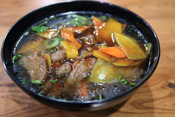 中国の上海で食べた五目ラーメンの写真