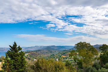 Sicilian Landscape with the Mount Etna in the Background, Mazzarino, Caltanissetta, Italy, Europe