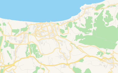 Fototapeta na wymiar Printable street map of Boumerdas, Algeria