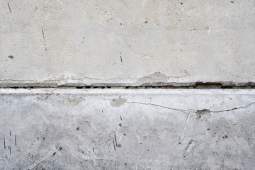 Texture of old concrete wall for background. White concrete wall background with a cracks nad holes.
