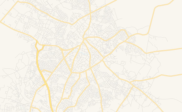 Printable street map of Oyo, Nigeria