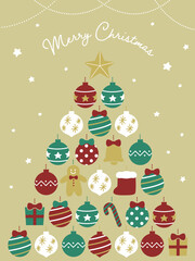 オーナメントクリスマスツリー（ベージュ）