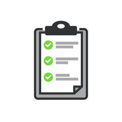Flat design of checklist icon isolated on transparent background. To-do list vector illustration. Fill form concept.