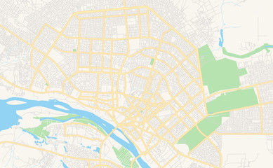 Printable street map of Niamey, Niger