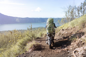 Motorcycle adventure on mount batur