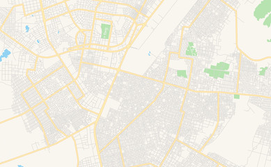 Naklejka premium Printable street map of Nouakchott, Mauritania