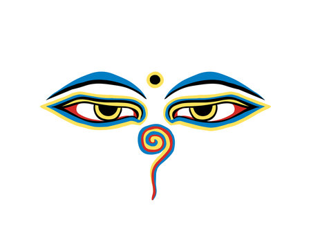 Vector buddha eyes on white background