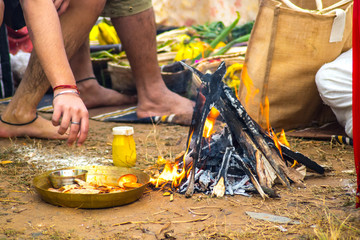 Indian hawan for prayer god