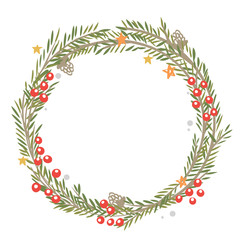 Christmas wreath on a white background