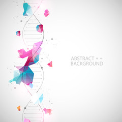 DNA molecules science template, abstract background. Vector illustration. - obrazy, fototapety, plakaty