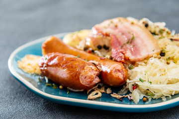 Central and Eastern European cuisines choucroute - sauerkraut with riesling