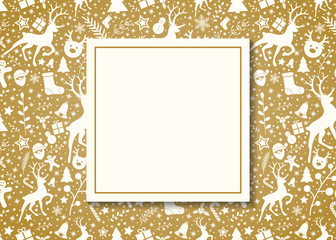 Christmas background with decoration and festive elements. Vector.