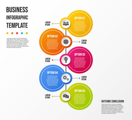Colorful infographic with business icons. Vector