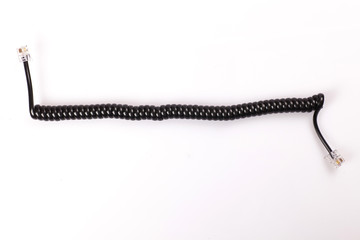 connection and  data cable and plug on white background