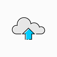 Vector illustration concept of upload cloud computing isolated