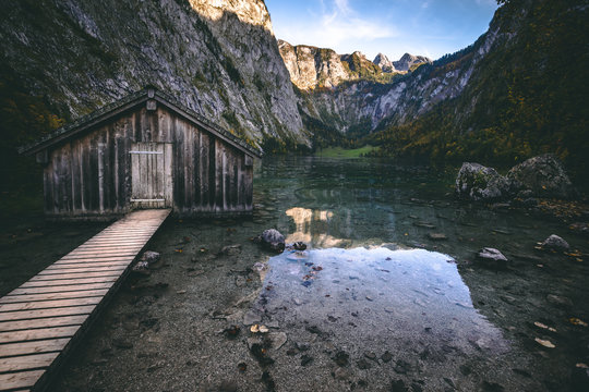 Boat Hut at Obersee K&ouml;nigssee Bavaria Germany