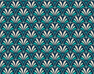 Elegant Damask Floral Vector Seamless Pattern. Decorative Flower Illustration. Abstract Art Deco Background.