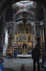 Fototapeta na wymiar the interior of the orthodox church