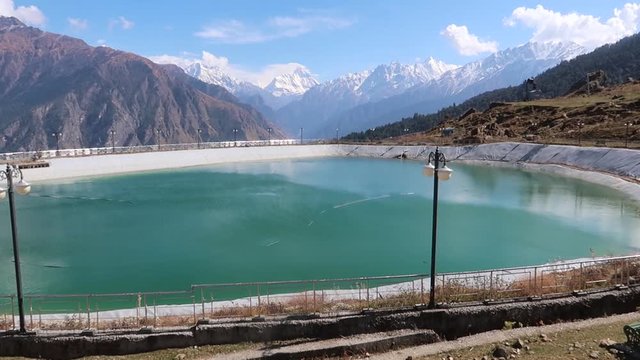 Waves of winds from an artificial lake of Auli, Joshimath, Uttarakhand.