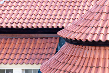 Red tiles roof background the Old Town Prague, Czech Republic