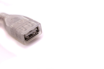 connection and  data cable and plug on white background