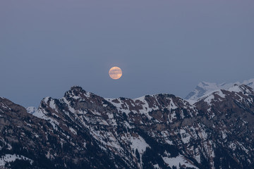 Blood Moon over the swiss Alps