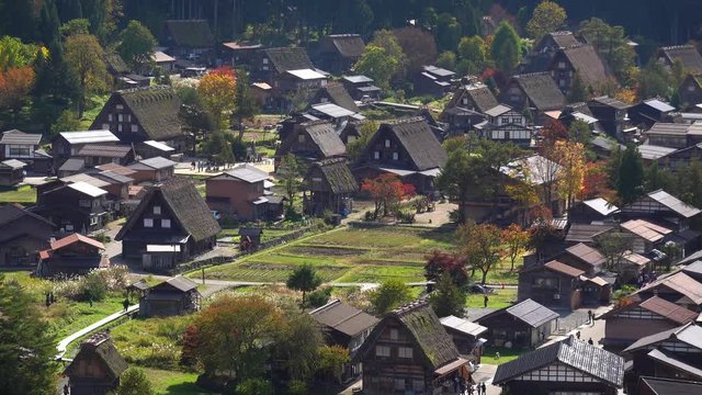 岐阜県　秋の白川郷の風景
