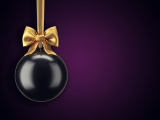 3D Rendering Christmas ball on a dark background