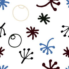 Seasonial winter vector with Snowflakes and other hand drawn images