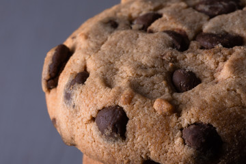 chocolate chip cookies close up