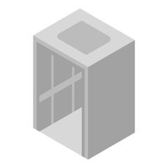 Steel elevator icon. Isometric of steel elevator vector icon for web design isolated on white background
