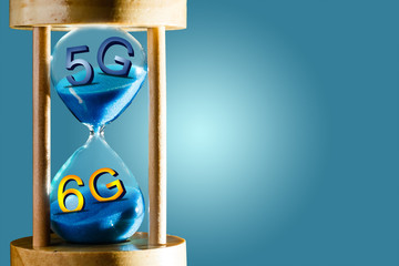 Time running out concept with hourglass falling sand from 6g