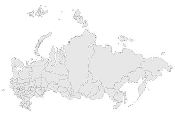 Russia political map with provinces vector