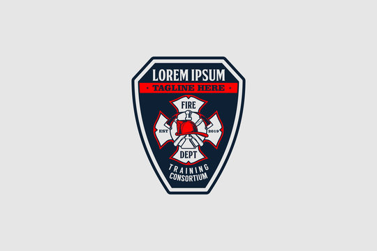 Firefighter badge Logo vector template
