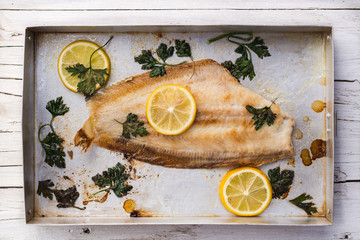 fresh fish with lemon