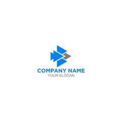 B arrows logo design vector