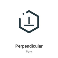 Perpendicular symbol vector icon on white background. Flat vector perpendicular symbol icon symbol sign from modern signs collection for mobile concept and web apps design.