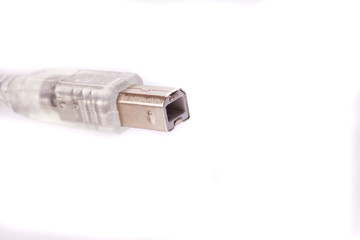 connection and  data cable and plug on white background