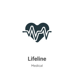 Lifeline vector icon on white background. Flat vector lifeline icon symbol sign from modern medical collection for mobile concept and web apps design.