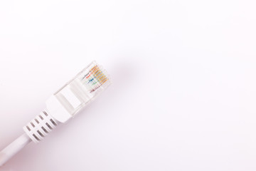 connection and  data cable and plug on white background