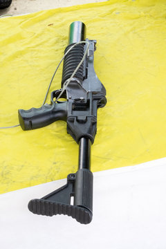 Undefined grenade launcher displayed at the Israeli Air Force Mu