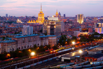 Fototapeta na wymiar Beautiful buildings in the center of Moscow