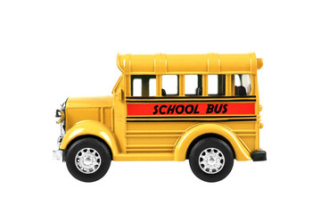 school bus toy isolated on white