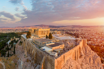 Greece, Athens, Aerial view of the Parthenon